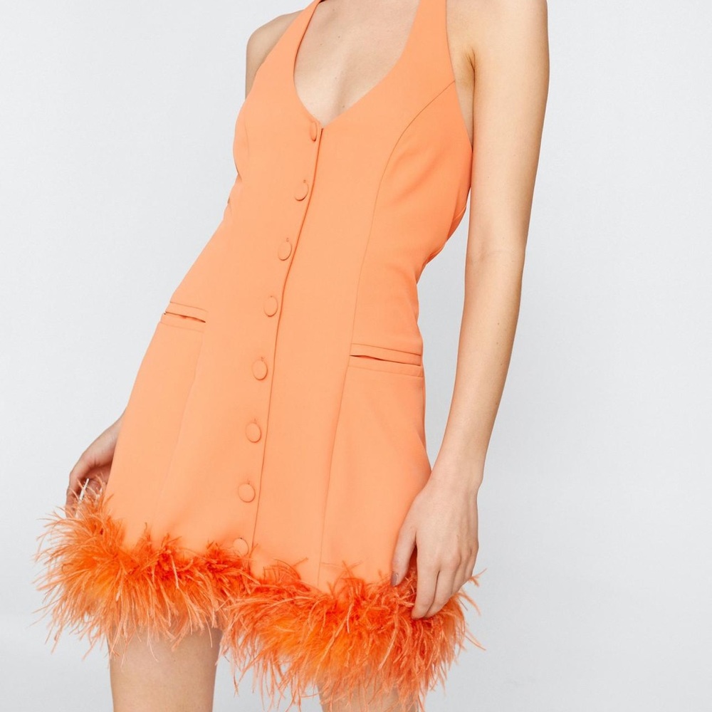 Beautiful orange feathers dress